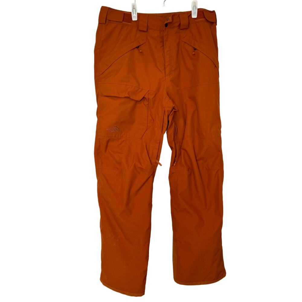 The North Face Snow Pants Mens L Orange Waterproof - Adjustable Waist